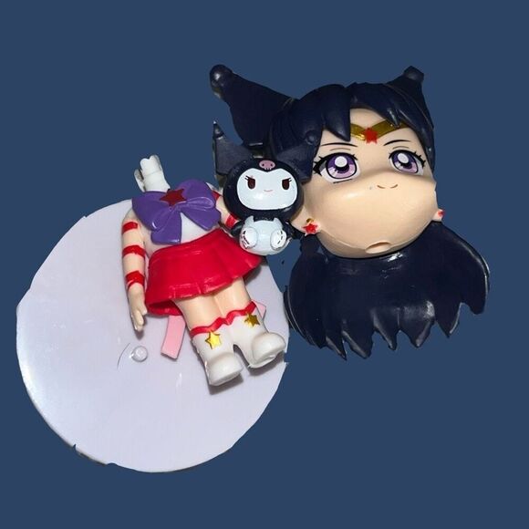 NIP Sailor Moon Cosmos Eternal Sailor Mars & Kuromi Figure Cake Topper 3” B15 - Picture 3 of 3